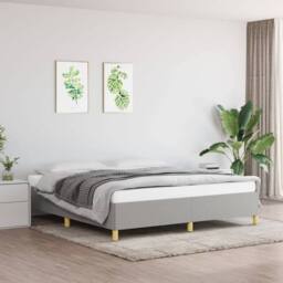 Berkfield Home Bed Frame Light Grey 180x200 cm Super King Fabric - thumbnail 1
