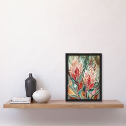 Artery8 Exotic Flower Bloom Patterns Floral Folk Art Framed Art Print - Size: A4 - thumbnail 4