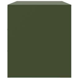 Berkfield Home TV Cabinet Olive Green 99x39x44 cm Steel - Size: 99 x 39 x 44 cm - thumbnail 8