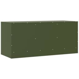 Berkfield Home TV Cabinet Olive Green 99x39x44 cm Steel - Size: 99 x 39 x 44 cm - thumbnail 9