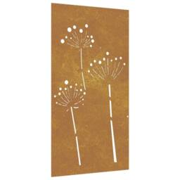 Berkfield Home Garden Wall Decoration 105x55 cm Corten Steel Flower Design in Brown