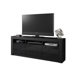 Creative Furniture TV Unit 160cm Modern - Black with High Gloss Doors - thumbnail 3