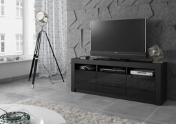 Creative Furniture TV Unit 160cm Modern - Black with High Gloss Doors - thumbnail 2