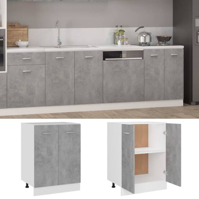 Berkfield Home Bottom Cabinet Concrete Grey 60x46x81.5 cm Engineered Wood - image 1