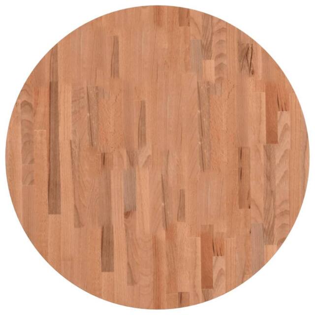 Berkfield Home Table Top Ø80x1.5 cm Round Solid Wood Beech in Brown - Size: 80x1.5 cm - image 1