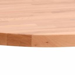 Berkfield Home Table Top Ã˜80x1.5 cm Round Solid Wood Beech in Brown - Size: 80x1.5 cm - thumbnail 3