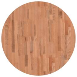 Berkfield Home Table Top Ã˜80x1.5 cm Round Solid Wood Beech in Brown - Size: 80x1.5 cm - thumbnail 1