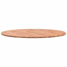 Berkfield Home Table Top Ã˜80x1.5 cm Round Solid Wood Beech in Brown - Size: 80x1.5 cm - thumbnail 5