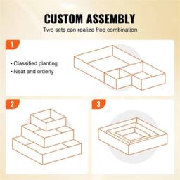 EONLION Wooden Raised Garden Bed Planter in Brown - Size: 100g - thumbnail 3