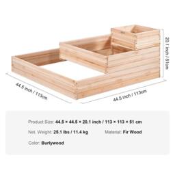 EONLION Wooden Raised Garden Bed Planter in Brown - Size: 100g - thumbnail 2
