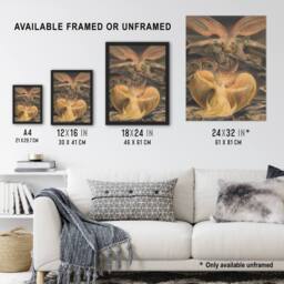 "Artery8 Great Red Dragon & Sun Clothed Woman Blake Wall Art Poster Print - Size: W24"" x H32""" - thumbnail 3