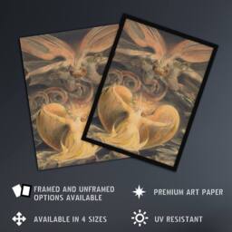 "Artery8 Great Red Dragon & Sun Clothed Woman Blake Wall Art Poster Print - Size: W24"" x H32""" - thumbnail 2