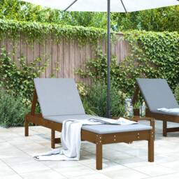 Berkfield Home Sun Lounger Honey Brown 199.5x60x74 cm Solid Wood Pine - thumbnail 1