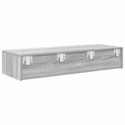Berkfield Home Wall Shelf with Drawers Grey Sonoma 100x36x19 cm Engineered Wood - Size: 100 x 36 x 19 cm - thumbnail 6