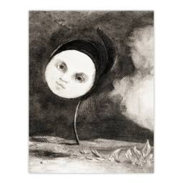Artery8 Odilon Redon Framed Wall Art Print Strange Flower with a Face in Grey - Size: A4 - thumbnail 3