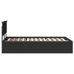 Berkfield Home Bed Frame with Headboard Black 120 x 190 cm Engineered Wood - thumbnail 8