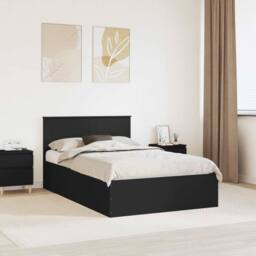 Berkfield Home Bed Frame with Headboard Black 120 x 190 cm Engineered Wood