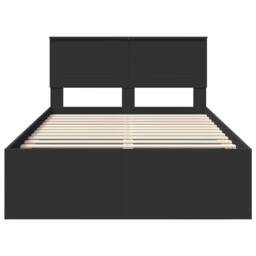 Berkfield Home Bed Frame with Headboard Black 120 x 190 cm Engineered Wood - thumbnail 7