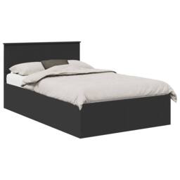Berkfield Home Bed Frame with Headboard Black 120 x 190 cm Engineered Wood - thumbnail 2
