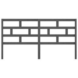 Berkfield Home Beautiful Bed Headboard Grey 206x4x100 cm Solid Wood Pine - Size: 206 x 4 x 100 cm - thumbnail 4
