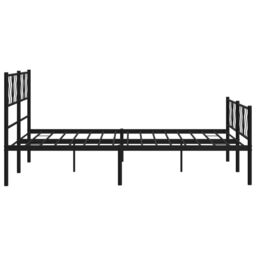 Berkfield Home Metal Bed Frame with Headboard & Footboard Black 120x190 cm Small Double - thumbnail 6