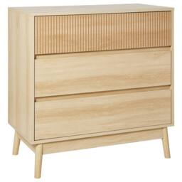 Wyld and Coco 3-Drawer Chest Light Brown MDF with Pine Legs - thumbnail 2