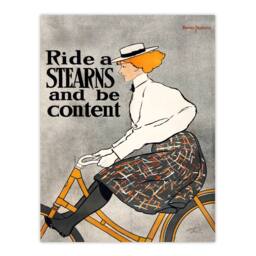 Artery8 Edward Penfield Framed Wall Art Ride a Stearns Vintage Bicycle Ad in Grey - Size: A4 - thumbnail 3