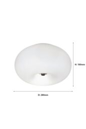 Eglo Optica Matt-Opal Glass Flush Ceiling Light in Silver - thumbnail 6