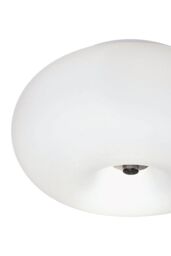Eglo Optica Matt-Opal Glass Flush Ceiling Light in Silver - thumbnail 5