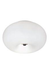 Eglo Optica Matt-Opal Glass Flush Ceiling Light in Silver - thumbnail 4