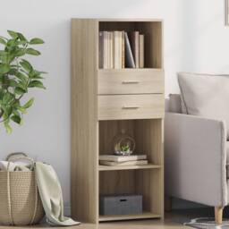 Berkfield Home Highboard Sonoma Oak 45x42.5x124 cm Engineered Wood in Light Tan