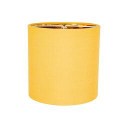 Happy Homewares Contemporary Cotton Lamp/Light Shade with Shiny Paper Inner in Mustard - Size: 12 inches - thumbnail 1