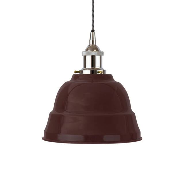 SE Home Burgundy Red Lincoln Pendant Light - Nickel - Grey Twisted - image 1