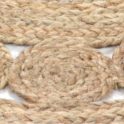 Berkfield Home Area Rug Braided Design Jute 90 cm Round in Beige - Size: 100 cm diameter - thumbnail 3