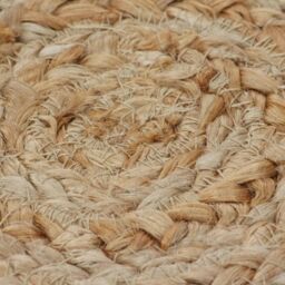 Berkfield Home Area Rug Braided Design Jute 90 cm Round in Beige - Size: 100 cm diameter - thumbnail 4