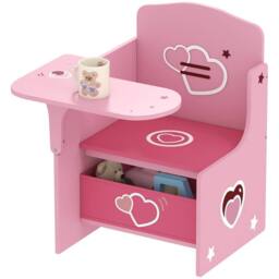 AIYAPLAY Kids Table & Chair Set, Toddler Desk Chair with Storage Bins in Pink - thumbnail 2