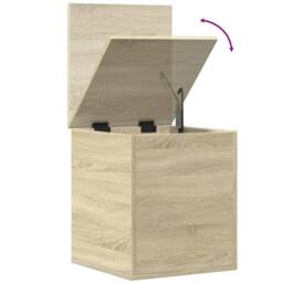 Berkfield Home Storage Box Sonoma Oak 40x42x46 cm Engineered Wood in Light Brown - Size: 40 x 42 x 46 cm - thumbnail 8