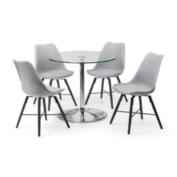 Cheshire Premium Kudos 80cm Chrome & Glass Pedestal Dining Table - thumbnail 3