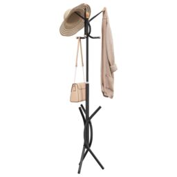 Berkfield Home Coat Stand Black 176 cm Powder-coated Iron - thumbnail 1