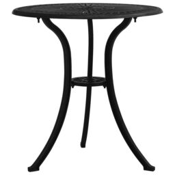 Berkfield Home Garden Table Black 62x62x65 cm Cast Aluminium - Size: 62 x 62 x 65 cm - thumbnail 1