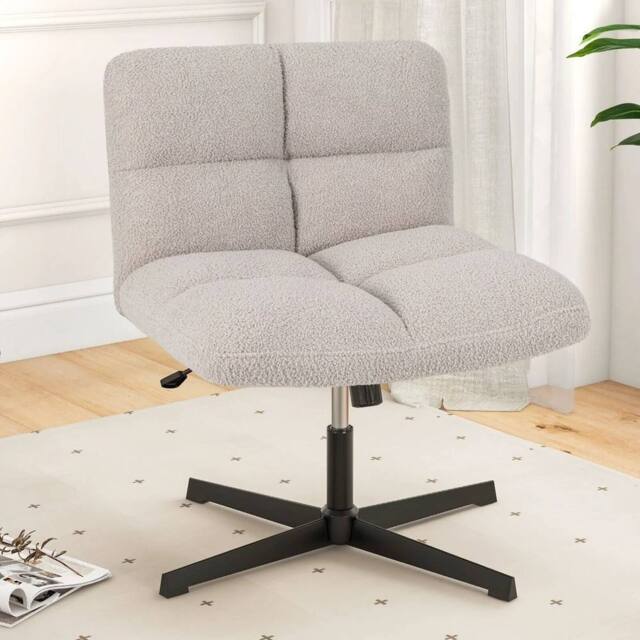 EONLION Office Chair Swivel Chair Height Adjustable in Beige - Size: 100 cm - image 1