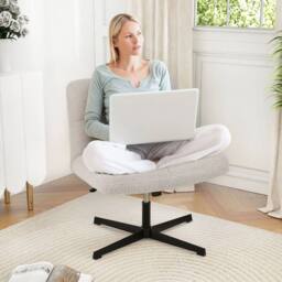 EONLION Office Chair Swivel Chair Height Adjustable in Beige - Size: 100 cm - thumbnail 5