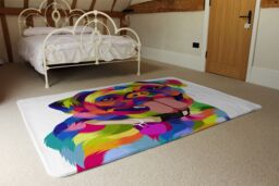 Benjamin Tate Design Amazing Illustration Pop Art Dog Designer Rug in Natural - Size: Large - thumbnail 3