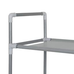 Berkfield Home Shoe Rack with 10 Shelves Metal & Non-woven Fabric Silver - thumbnail 5