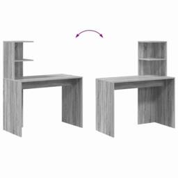 Berkfield Home Grey Writing Desk Grey Sonoma Particle board Standard desk size - thumbnail 9
