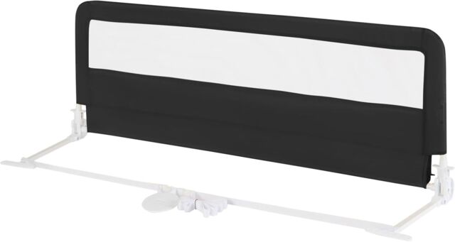 Gymax Folding Baby Bed Rail Height Adjustable Bed Guard With Fastening Belt in Black - image 1