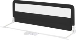 Gymax Folding Baby Bed Rail Height Adjustable Bed Guard With Fastening Belt in Black - thumbnail 1