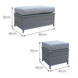 Oseasons Buxton Rattan 9 Seat Rising Firepit Corner Set in Ocean Grey - thumbnail 7