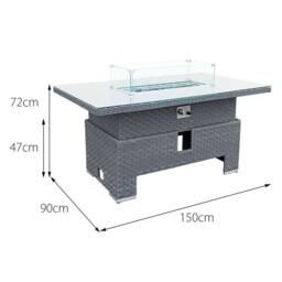 Oseasons Buxton Rattan 9 Seat Rising Firepit Corner Set in Ocean Grey - thumbnail 8
