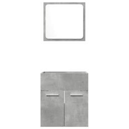 Berkfield Home 2 Piece Bathroom Furniture Set Concrete Grey Engineered Wood - thumbnail 4